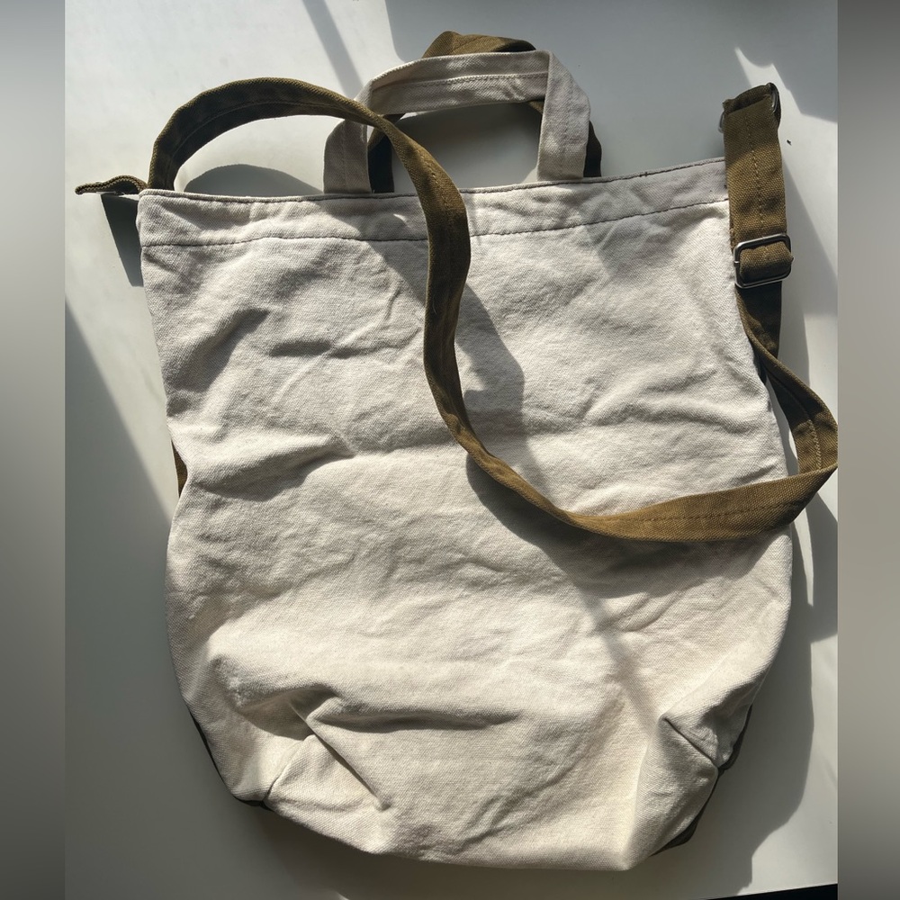 BAGGU Vertical Duck Bag — rich brown & raw canvas DEADSTOCK - Picture 3 of 4